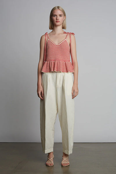 Mali Stripe Cami - Ivory/Rosso