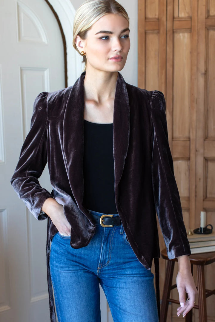 Paris Jacket - Mahogany Silk Velvet