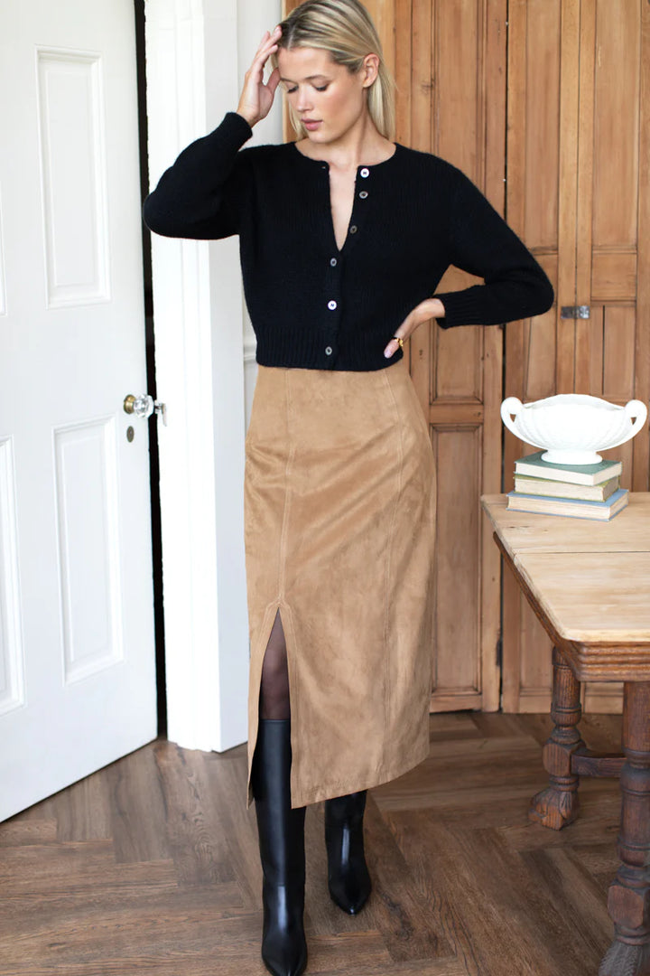 Pencil Skirt - Cocoa Suede