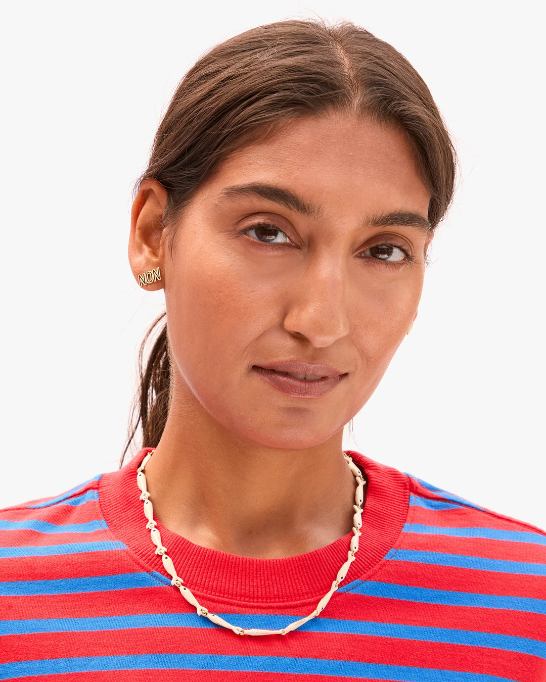 Enamel Sardine Necklace - Cream