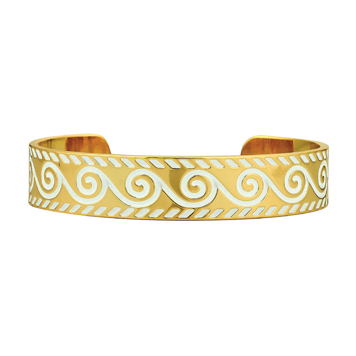 Enamel Wave Cuff - Ivory