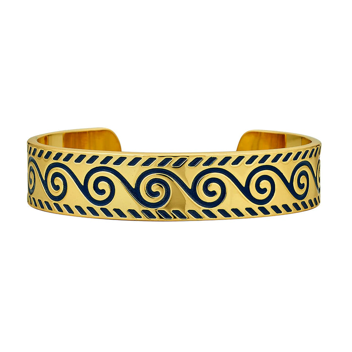 Enamel Wave Cuff - Navy