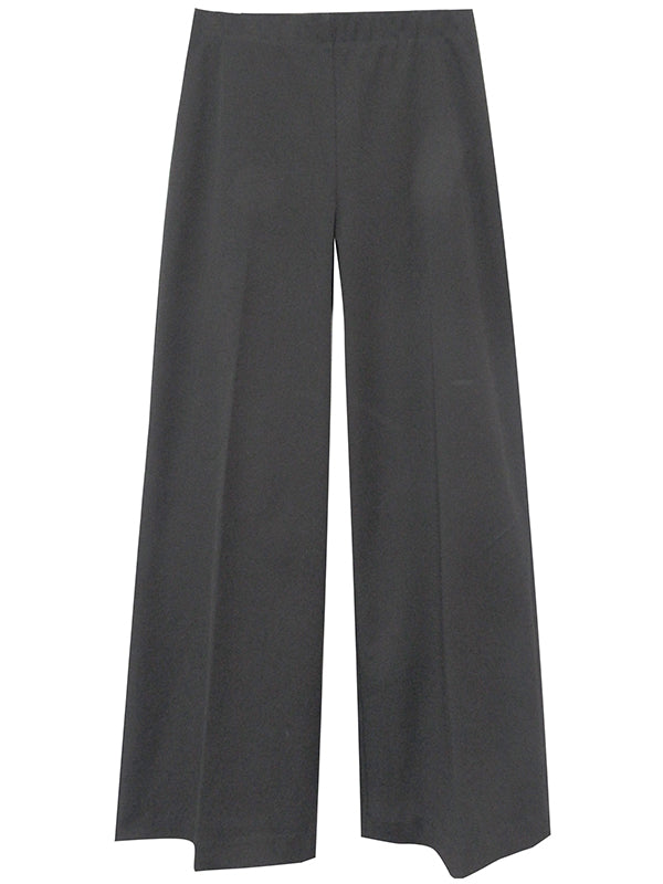 Wide-Leg Cropped Pants - Black