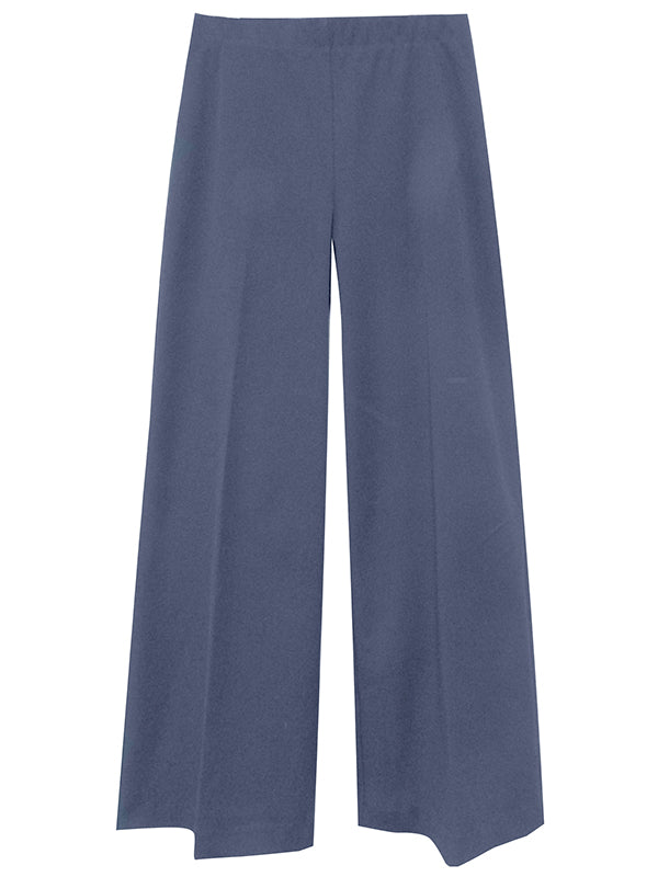 Wide-Leg Cropped Pants - Navy