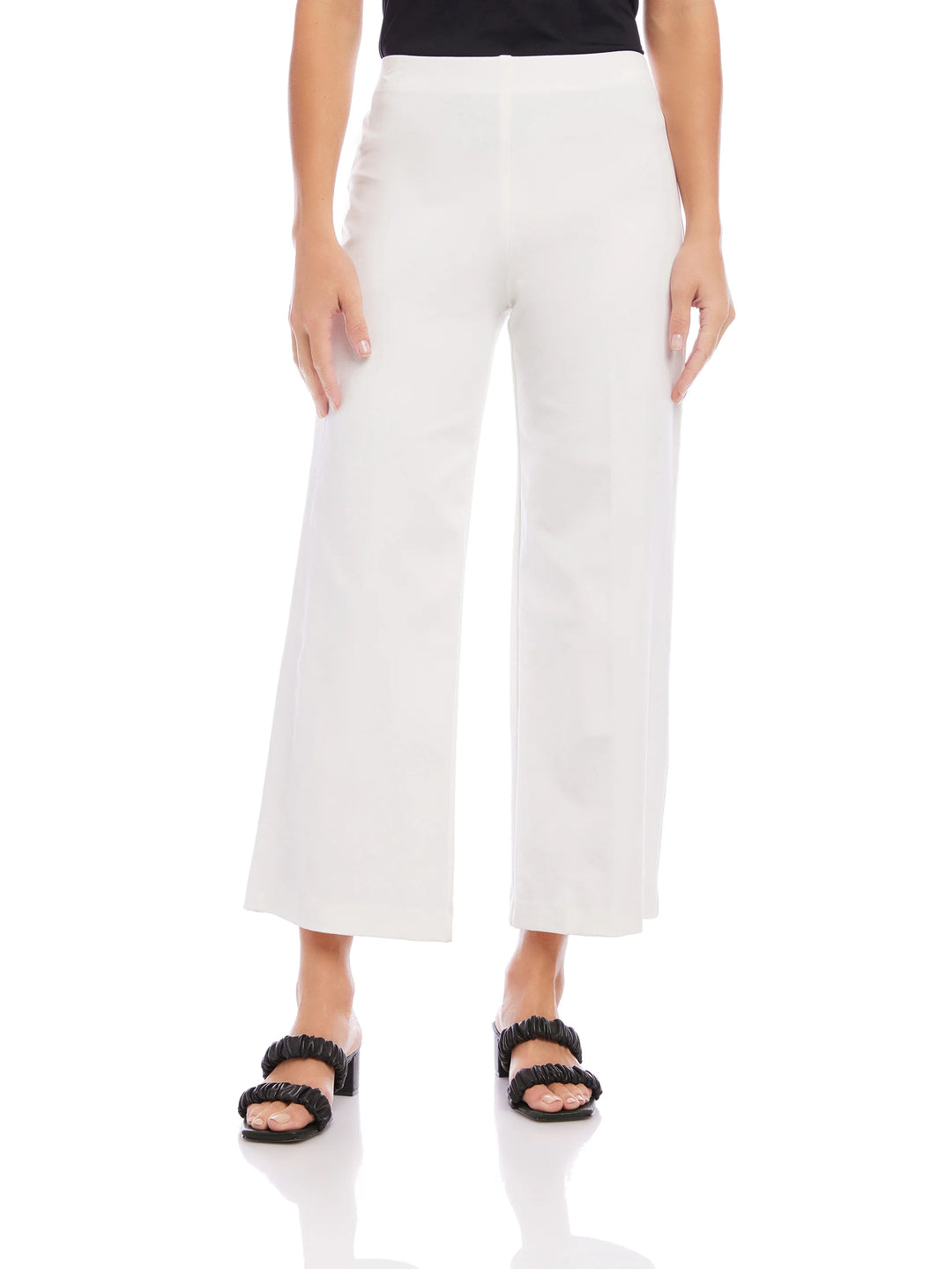Wide-Leg Cropped Pants - Off White