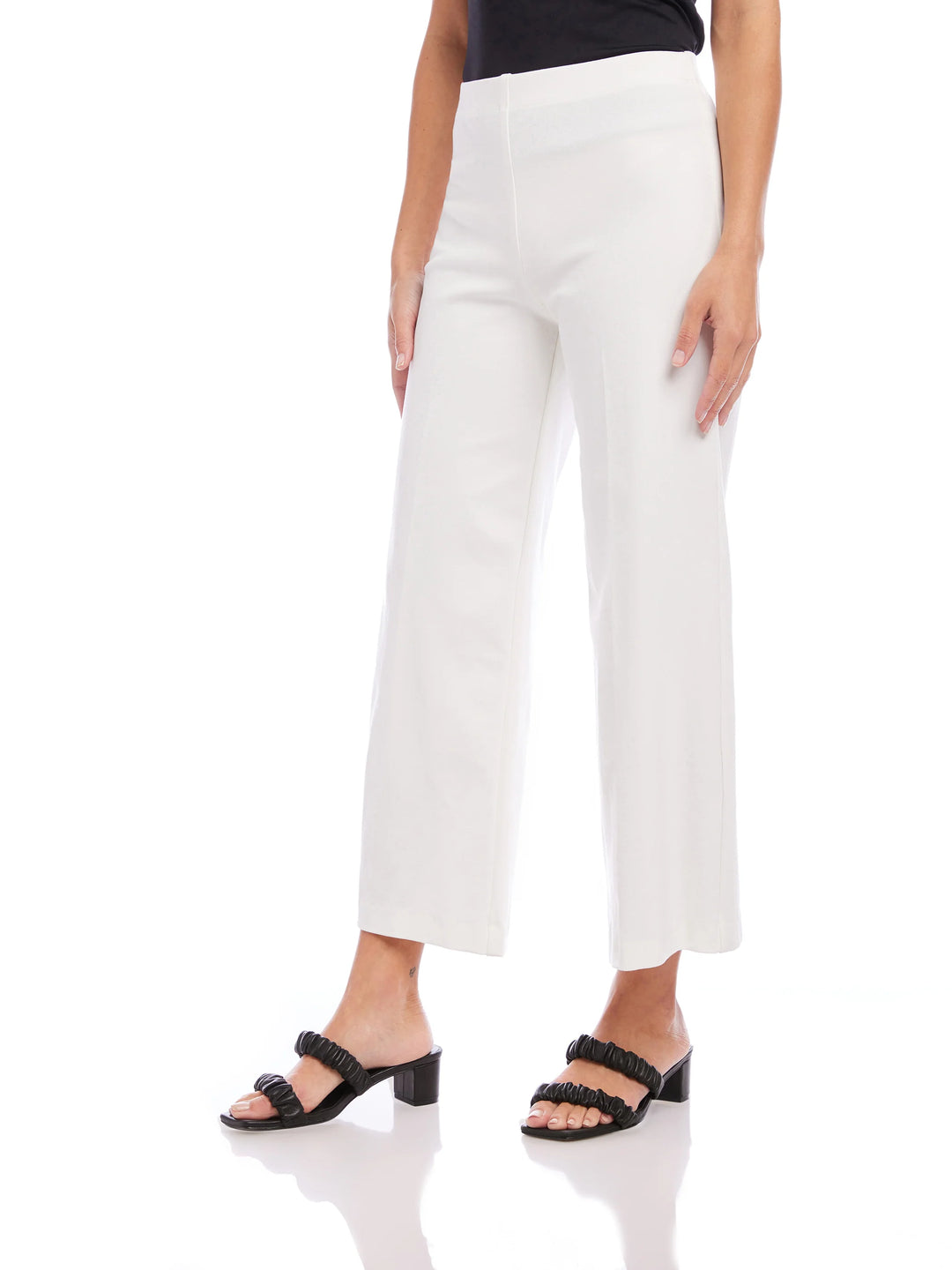 Wide-Leg Cropped Pants - Off White
