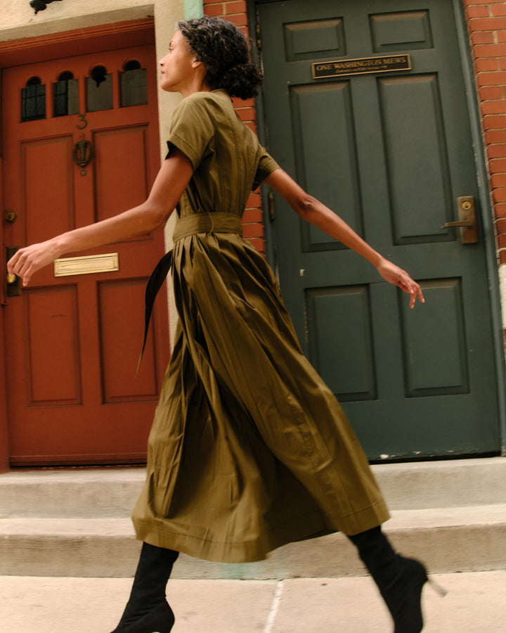 Stuart Midi Dress - Olive