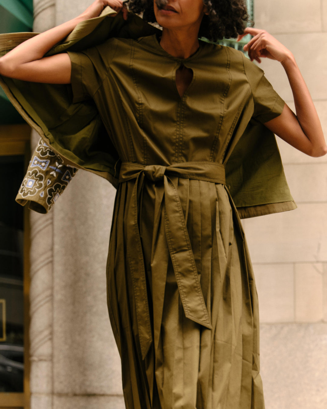 Stuart Midi Dress - Olive