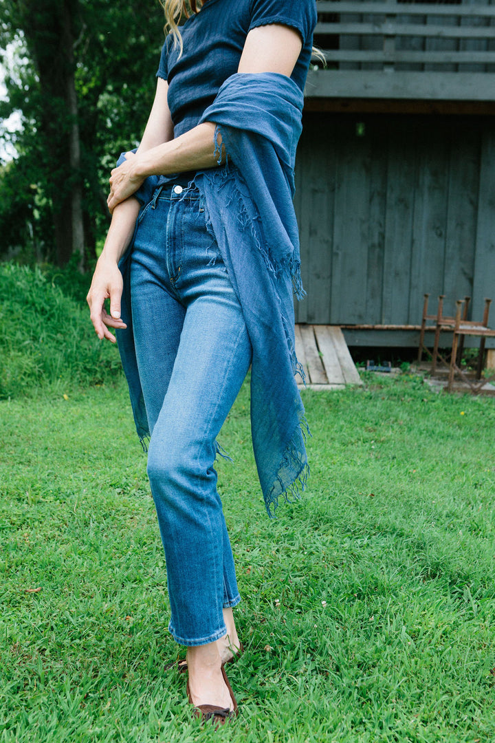 The Silk Cashmere Scarf- Deja Vu Blue