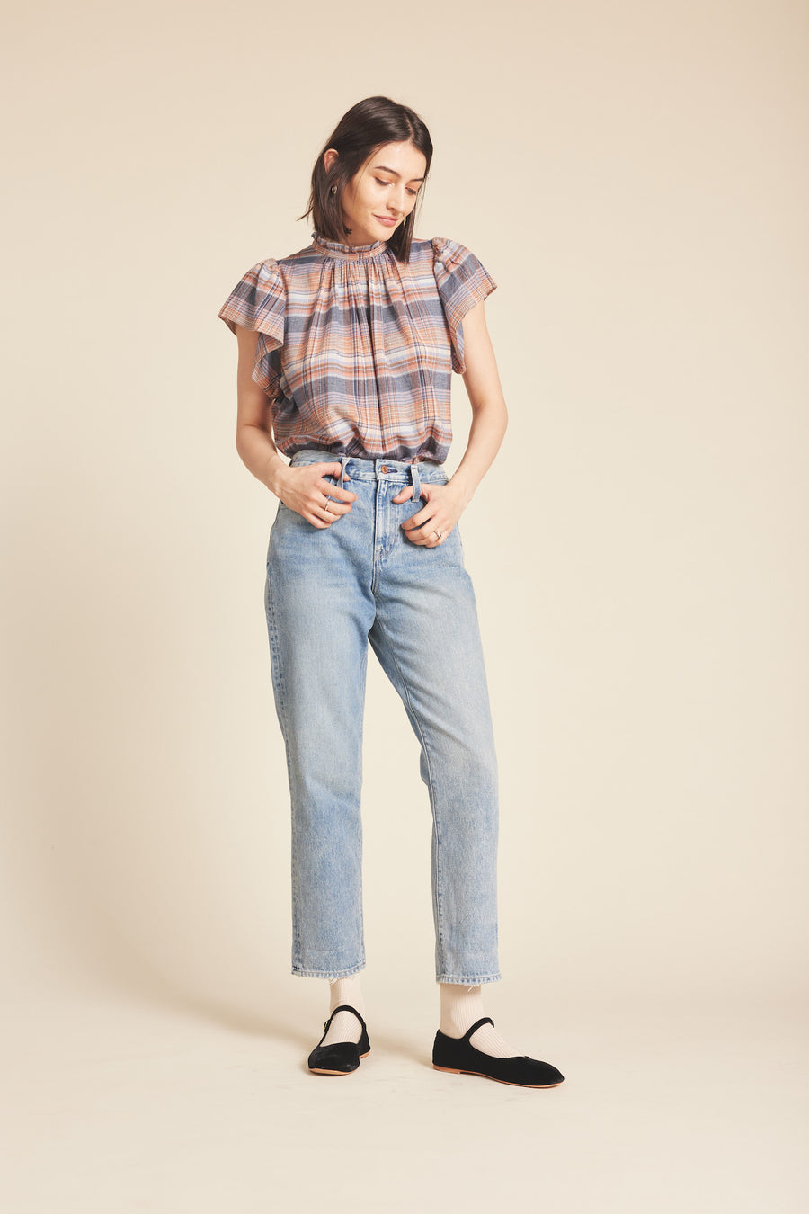 Carla Blouse - Eclipse Plaid