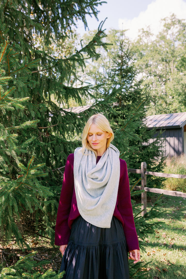 Cashmere Blend Triangle Scarf- Dark Clouds