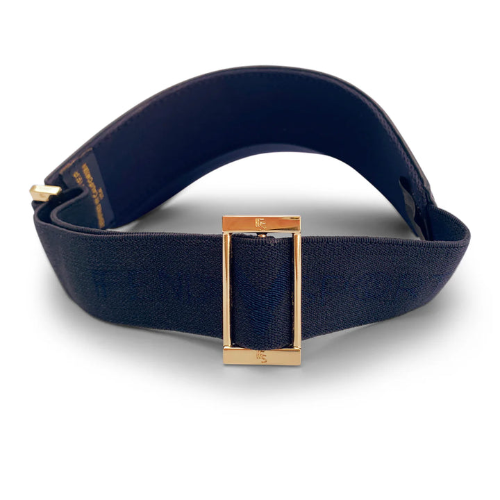 The Leather Visor - Navy & Gold