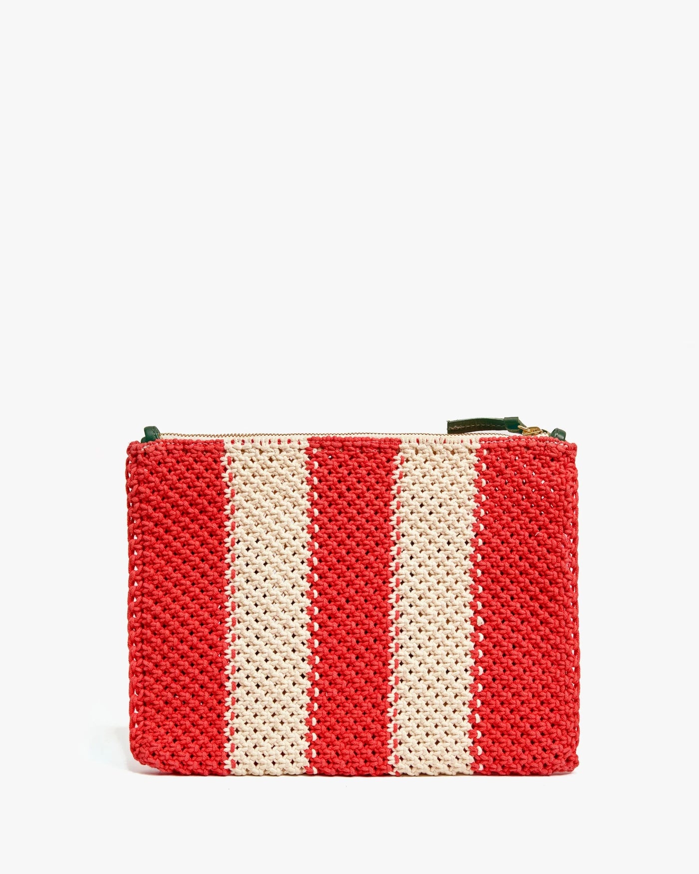 Flat Clutch w/ Tabs - Cream & Bright Poppy