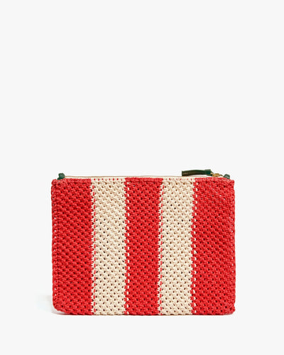 Flat Clutch w/ Tabs - Cream & Bright Poppy