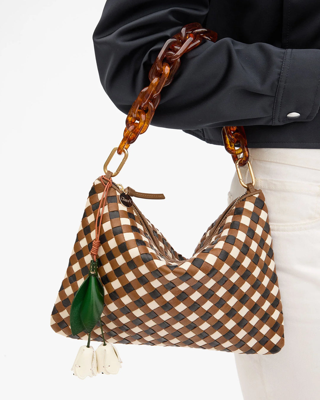 Flat Clutch w/ Tabs - Oat Gingham Woven