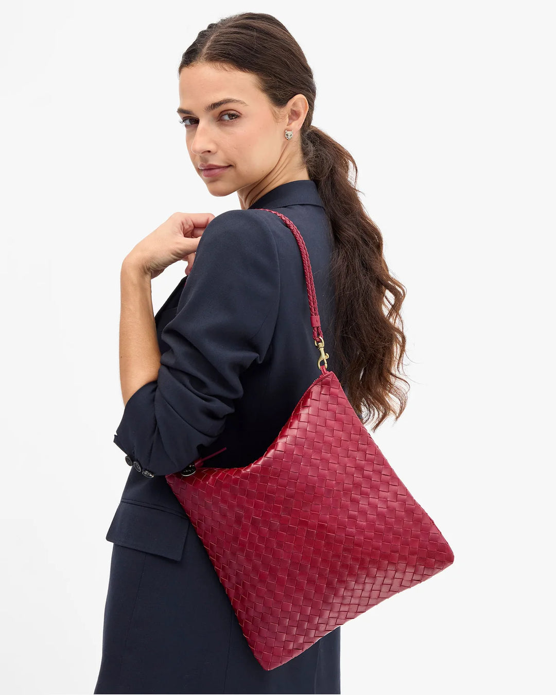 Foldover Clutch w/ Strap - Garnet