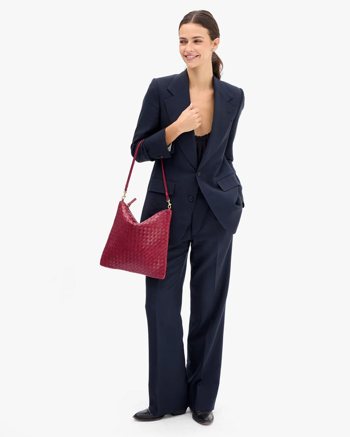 Foldover Clutch w/ Strap - Garnet