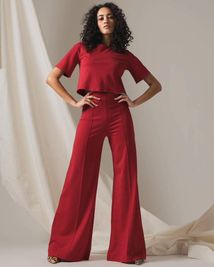 Ponte Knit Pant - Red