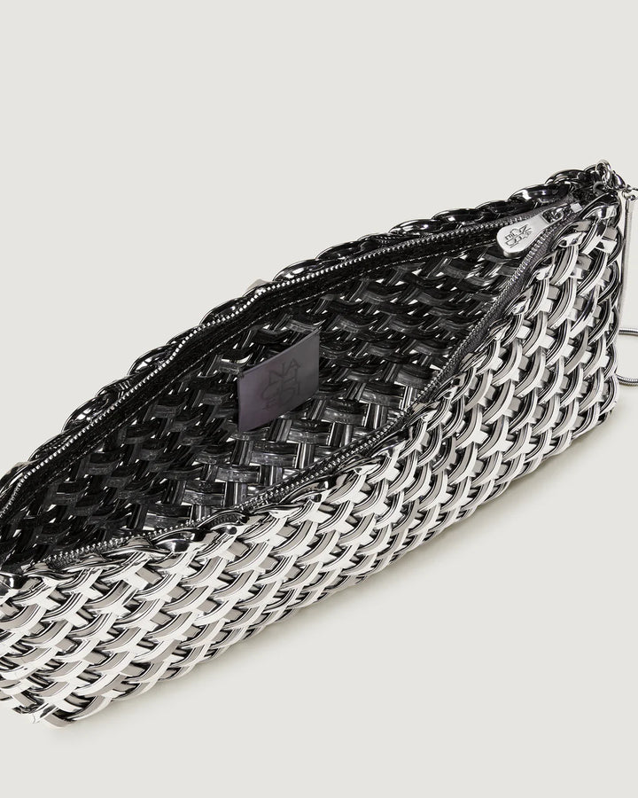 Gala Clutch Double Weave Metallic - Pewter
