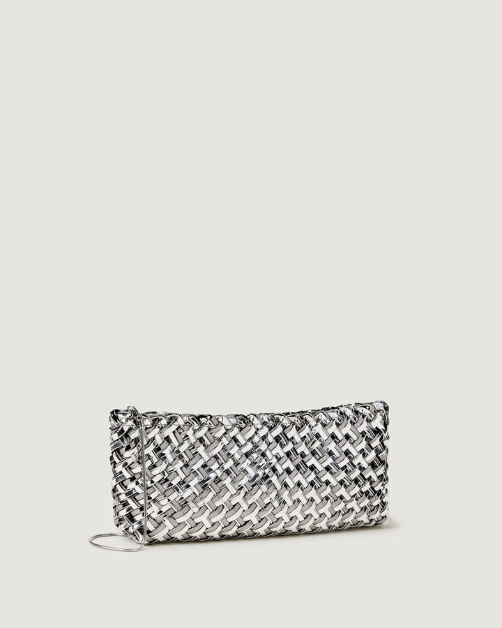 Gala Clutch Double Weave Metallic - Pewter