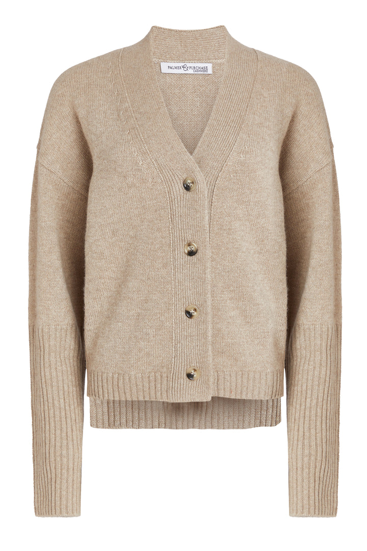 Claire Cashmere Cardigan- Eco Gravel