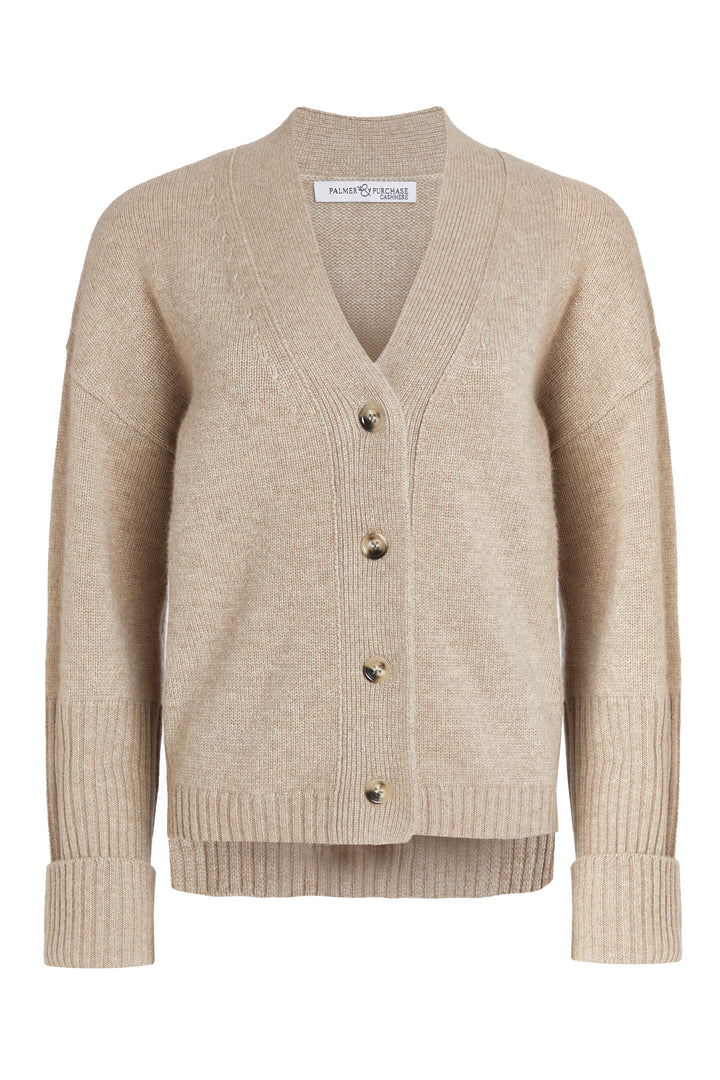 Claire Cashmere Cardigan- Eco Gravel
