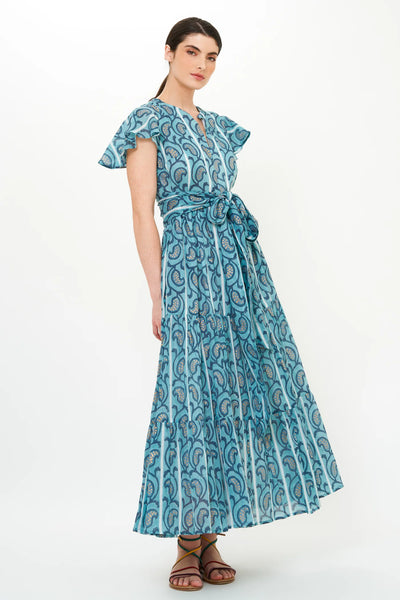 Flirty V-Neck Maxi - Goa Blue