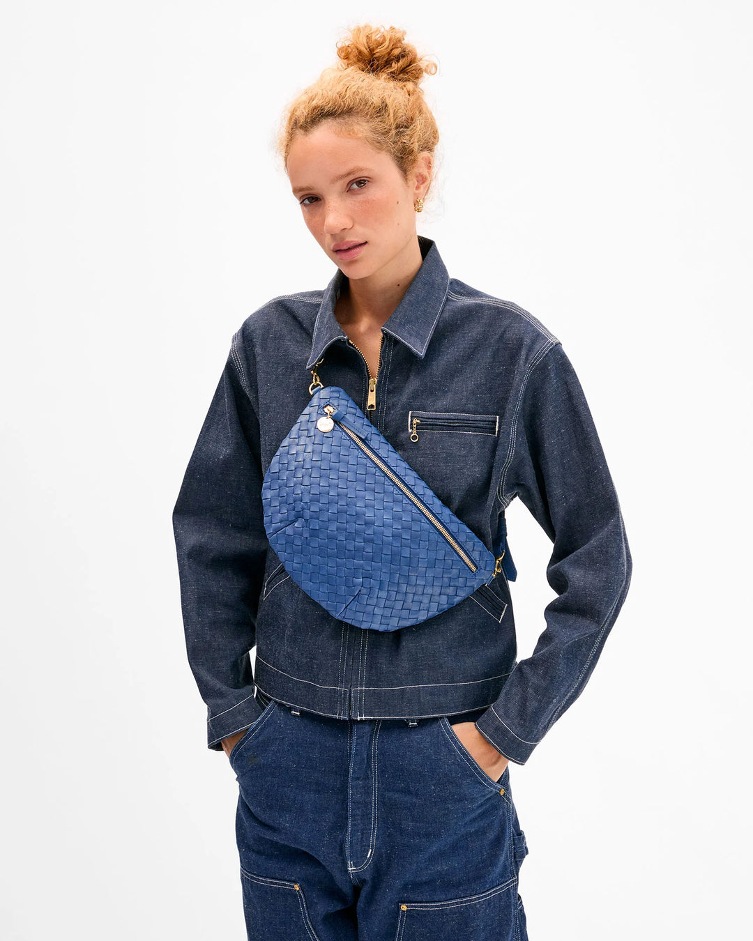 Grande Fanny - French Blue Diagonal Woven