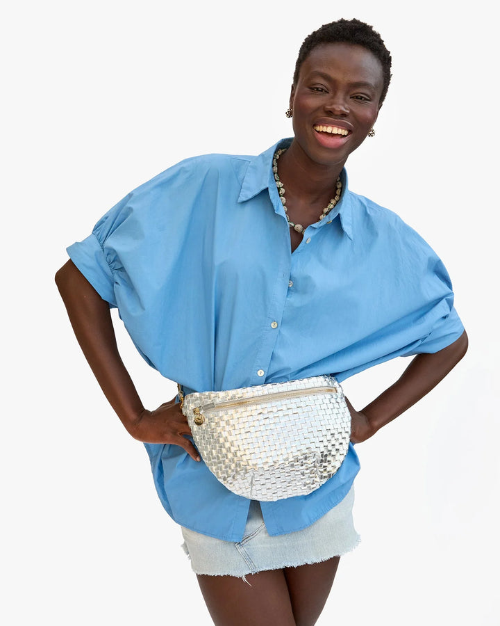 Grande Fanny - Silver Woven Checker