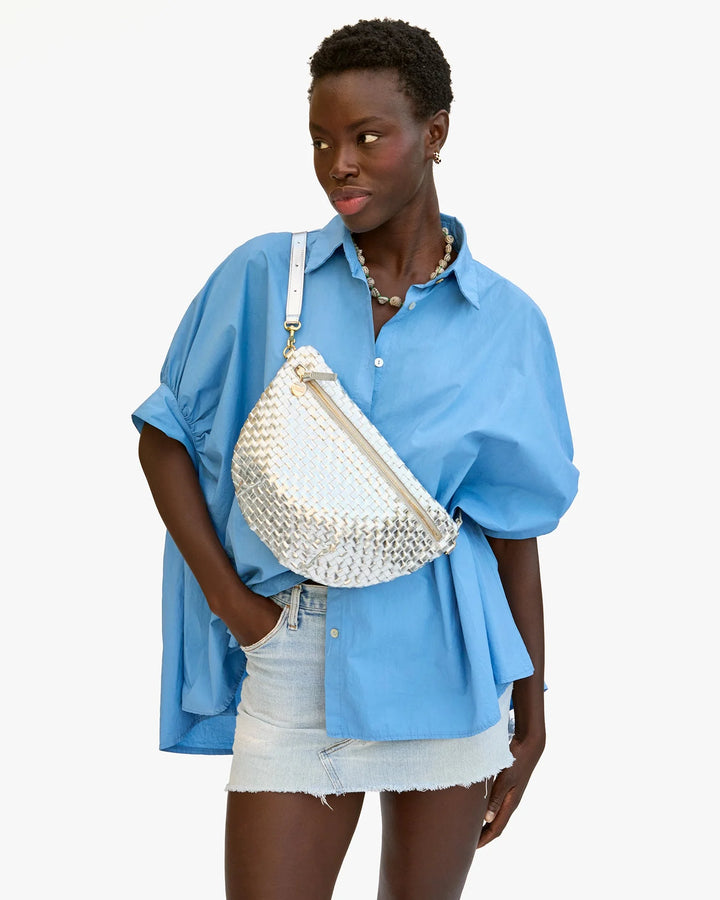 Grande Fanny - Silver Woven Checker