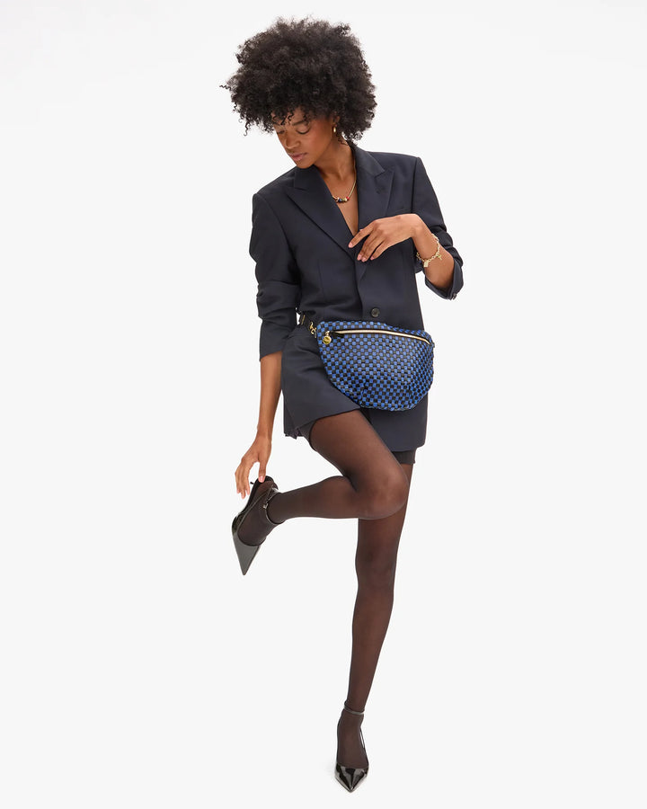 Grande Fanny - Black/Cobalt Woven Checker