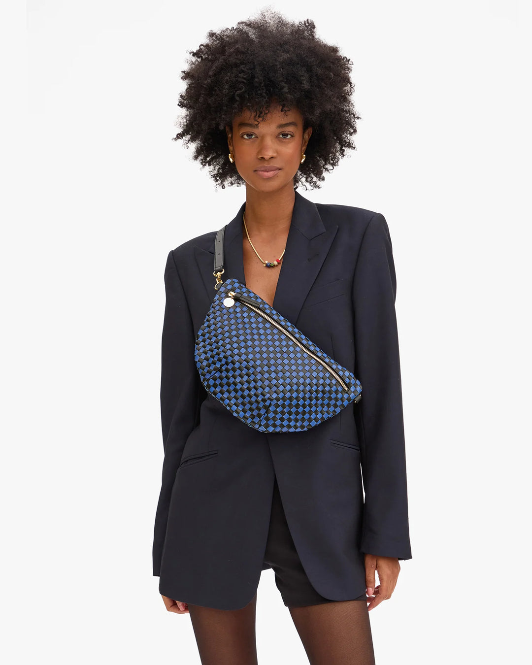 Grande Fanny - Black/Cobalt Woven Checker