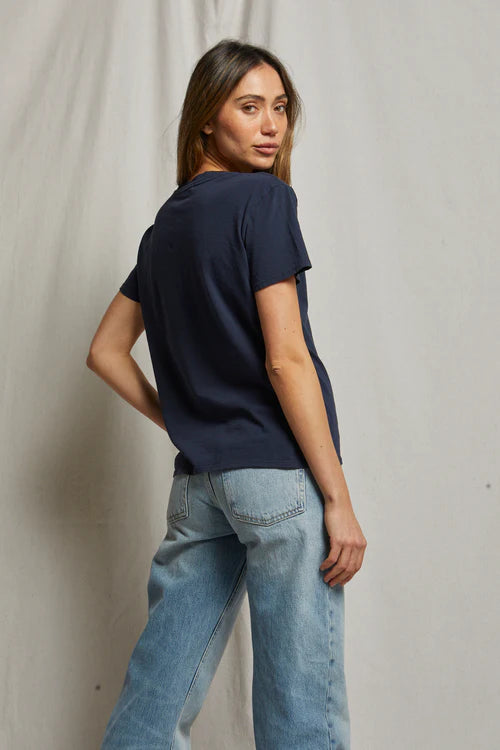 Harley Cotton Boxy Crew Tee - Navy