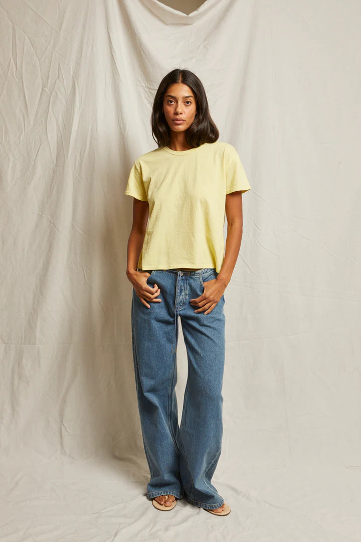 Harley Cotton Boxy Crew Tee - Banana