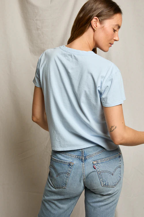 Harley Cotton Boxy Crew Tee - Powder Blue