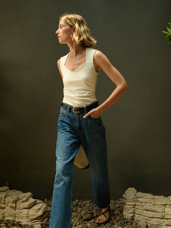 Haven Sleeveless Tee - Porcelain