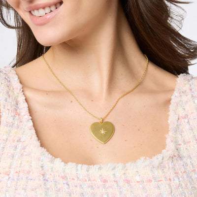 Heart Necklace- Gold/CZ