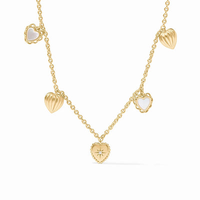 Heart Delicate Charm Necklace- Mother of Pearl