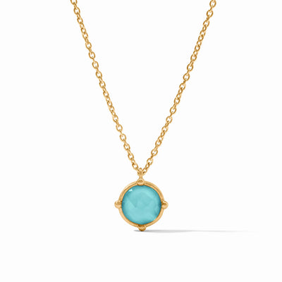 Honeybee Solitaire Necklace - Iridescent Bahamian Blue