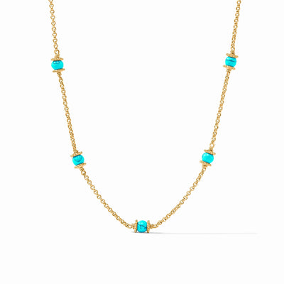 Hydra Delicate Station Necklace - Turquoise Blue