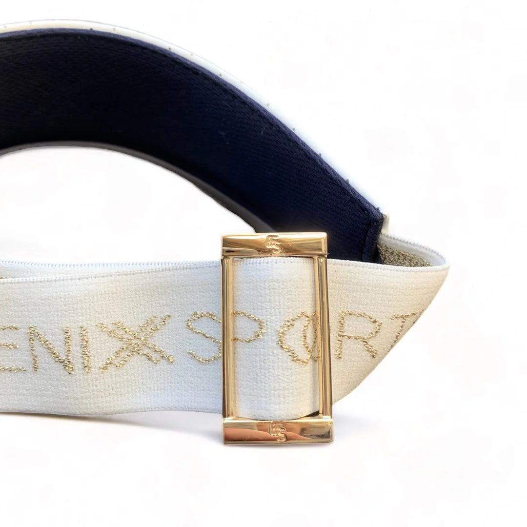 The Leather Visor - White & Gold