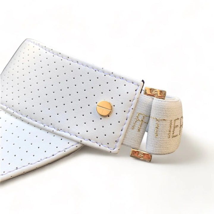 The Leather Visor - White & Gold