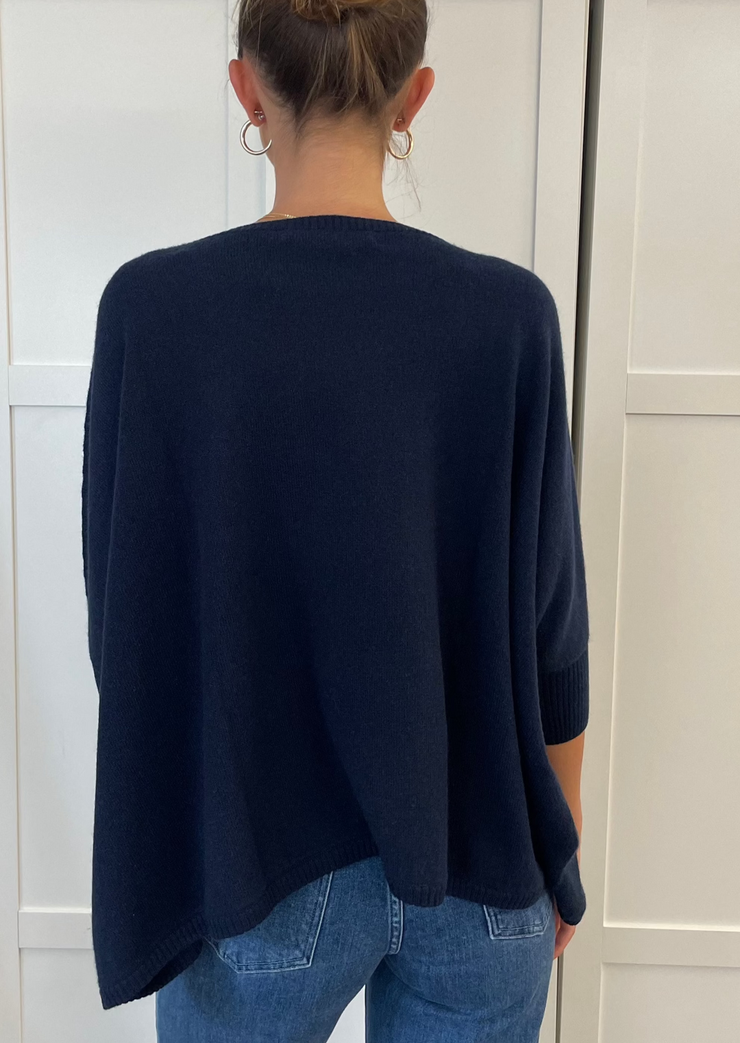Nadine Cashmere Boxy Pullover Navy