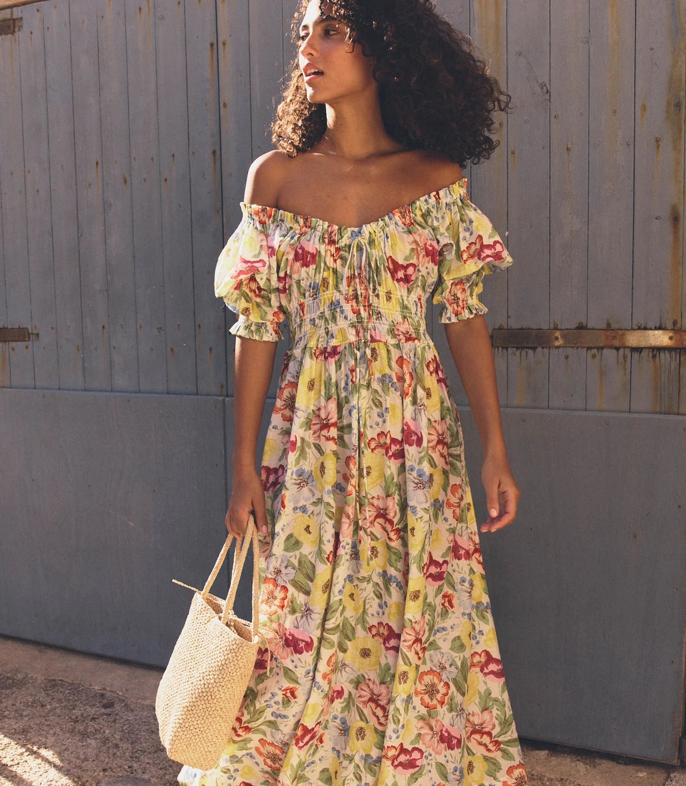Ischia Dress - Blanc Anemone Bloom