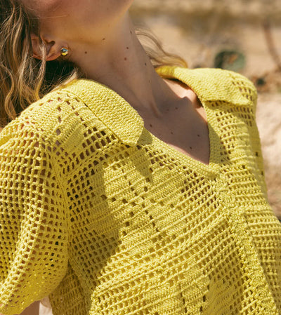 Ileana Crochet Mini Dress - Yellow