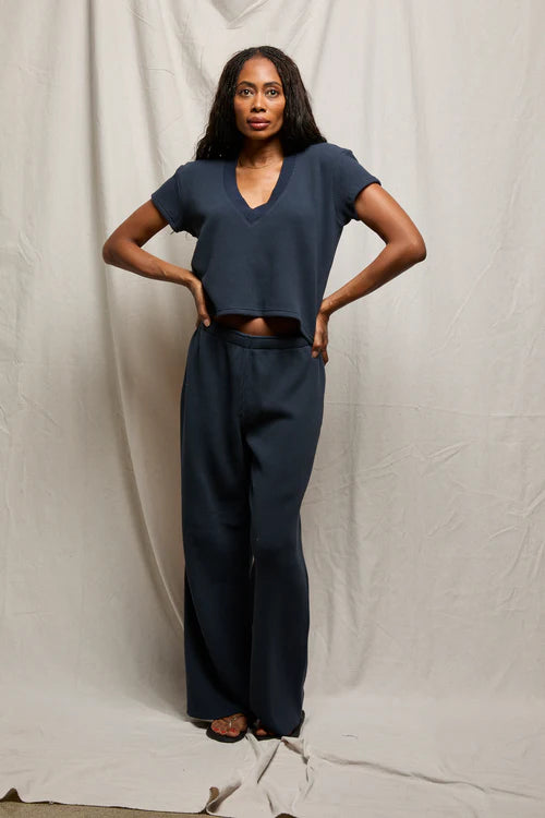 Shane Waffle Drawcord Pant - Navy