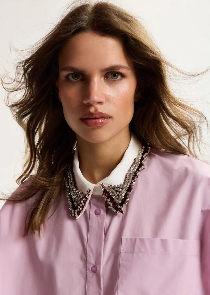 Sleeveless Cotton Shirt - Lilac