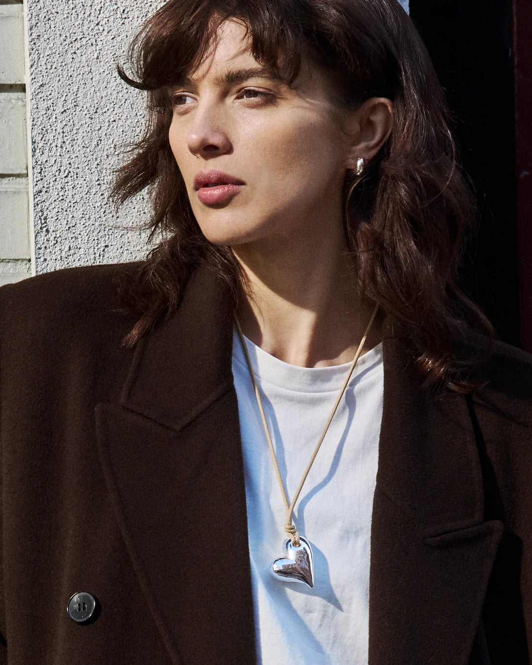 Art Heart On A String Necklace - Silver/Black