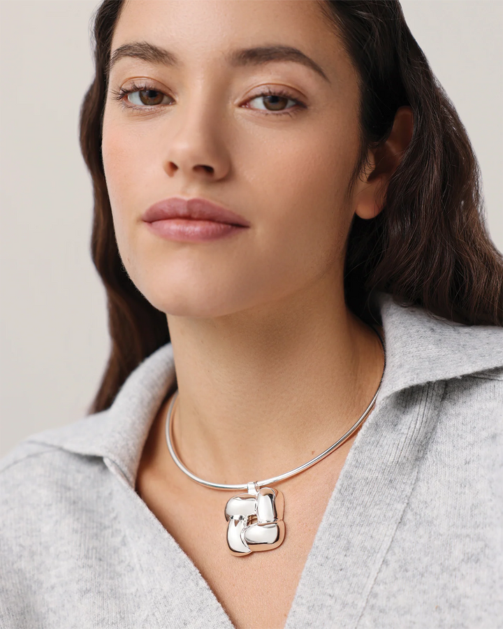 Woven Square Collar - Silver
