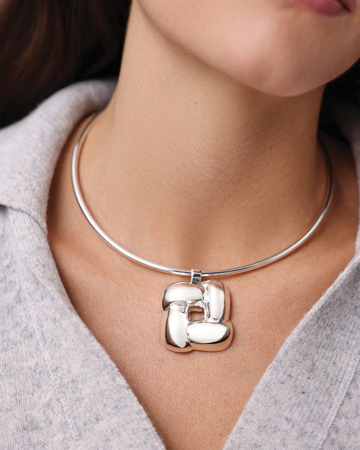 Woven Square Collar - Silver
